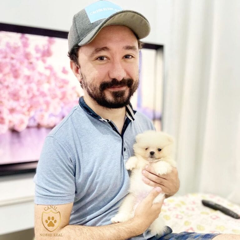 Nosso Cliente com Lulu da Pomerânia da Canil Nobre Real