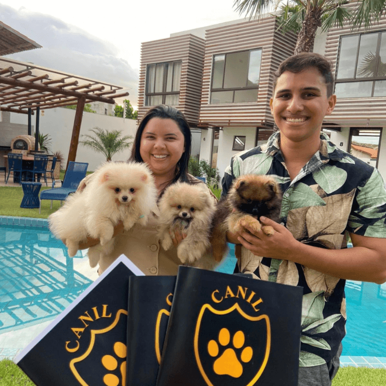 Entrega para a nova família dos Lulus da Pomerânia da Canil Nobre Real
